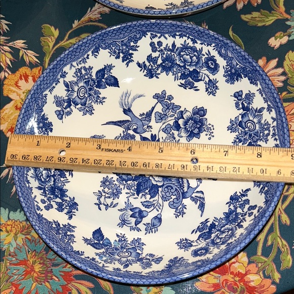 Royal Stafford Dark Blue Floral Asiatic Pheasant pasta Bowl Set (4) - Picture 5 of 7